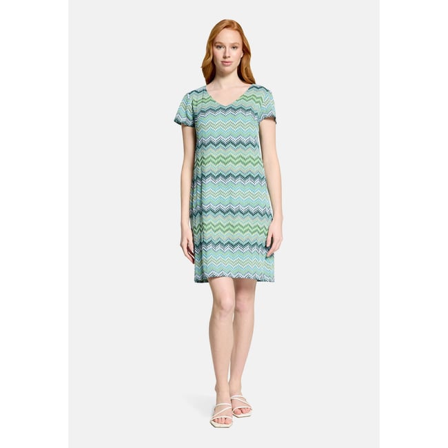 Robe d'été à encolure en v bleu/vert <span itemprop=