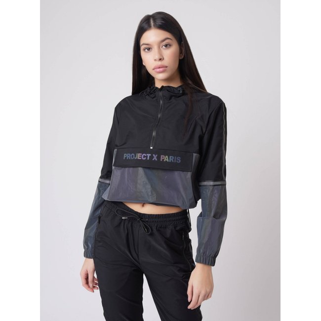 Coupe vent bimatière noir <span itemprop=