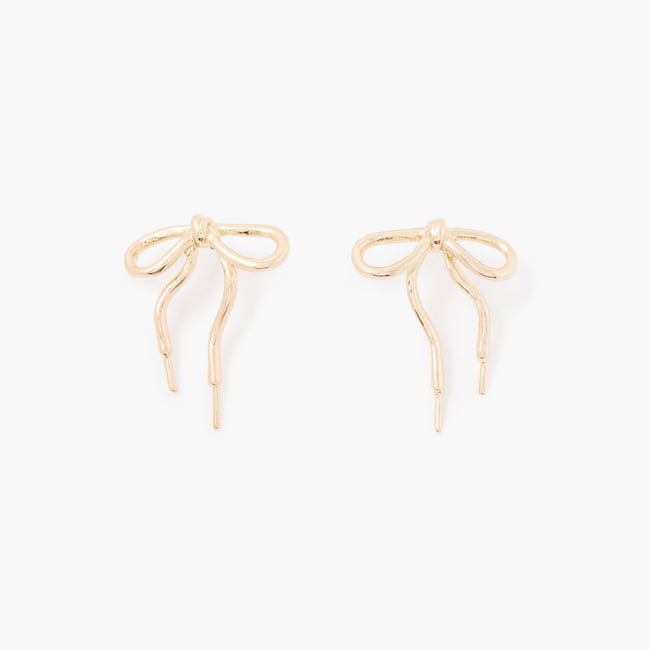 Boucles d'oreilles nœud doré <span itemprop=