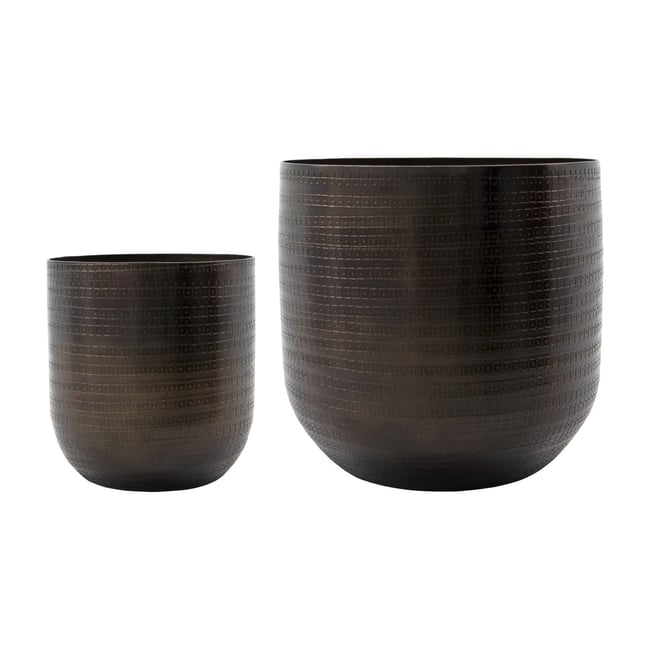 Lot de 2 cache-pots en aluminium Irene Couleur v002230 <span itemprop=