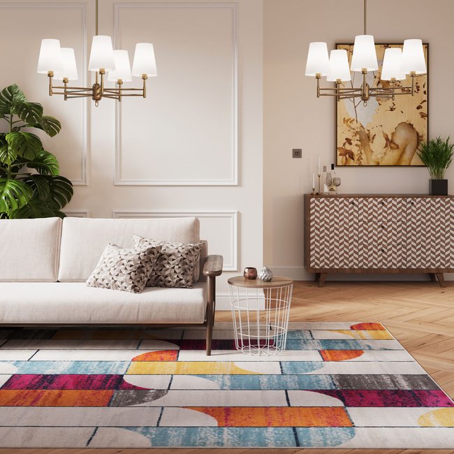 Tapis traditonnel, effet vieilli, OSCAR Couleur multicolore <span itemprop=