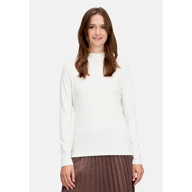 T-shirt basique à col blanc <span itemprop=