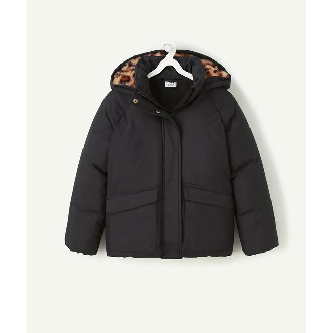 Doudoune à capuche noir <span itemprop=