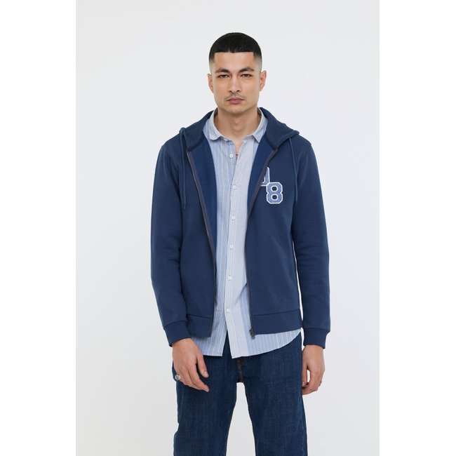 Sweatshirt manches longues coton loose EMILE bleu encre <span itemprop=