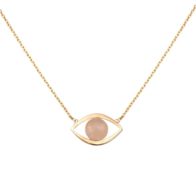 Collier eros quartz rose rose <span itemprop=