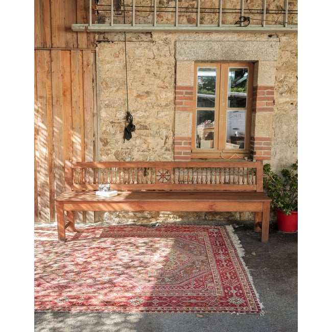 Grand banc en merisier Antoine N°525 - Bon état Couleur bois foncé <span itemprop=
