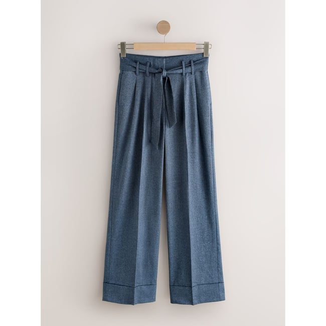 Pantalon large à ceinture jean <span itemprop=