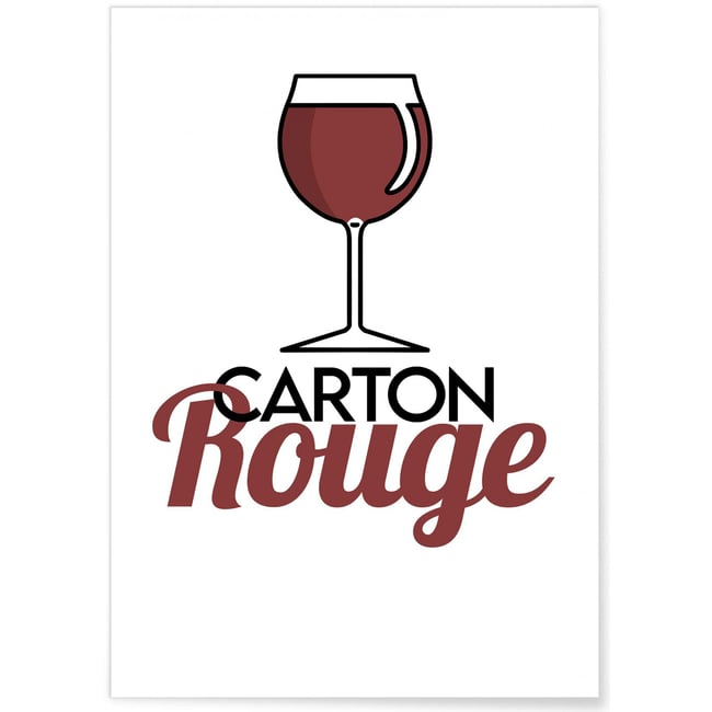 Affiche Carton Rouge Couleur blanc <span itemprop=