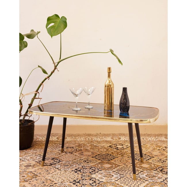 Table basse en verre Donna N°1544 - Bon état Couleur noir <span itemprop=