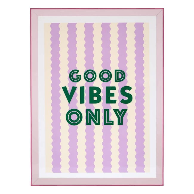 Toile imprimée encadrée message joyeux POOL Couleur violet <span itemprop=