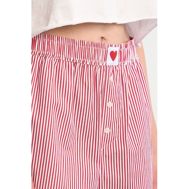 Short caleçon rayé rouge v002231 <span itemprop=