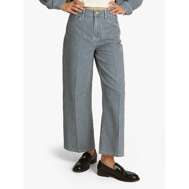 Striped Wide Leg Jeans, blue striped, TOMMY HILFIGER