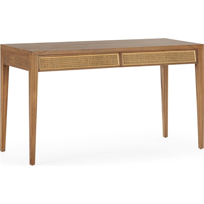 Bureau rectangulaire bois de cèdre et rotin Couleur naturel bois de cèdre et rotin <span itemprop=