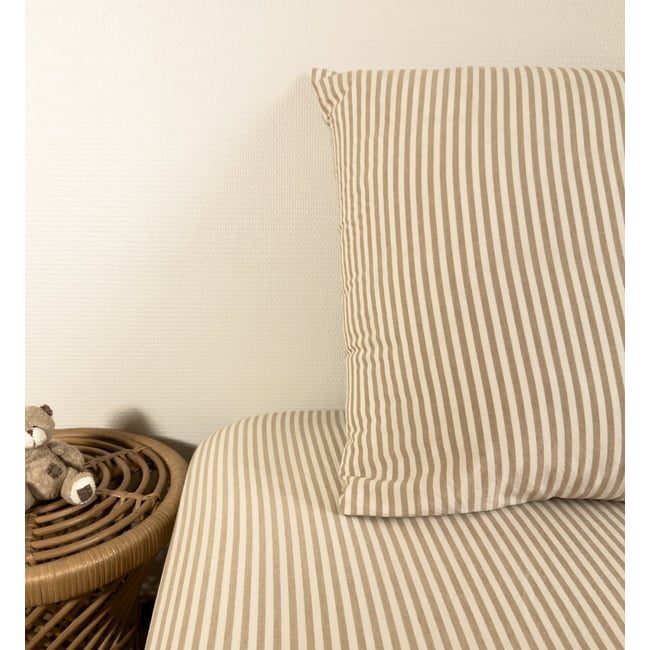 Drap housse 1 personne Percale de Coton Bio RAYÉ - KADOLIS