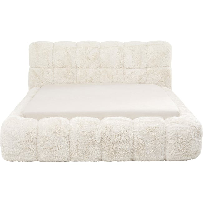 Lit Salamanca Fur 160x200cm Couleur blanc <span itemprop=
