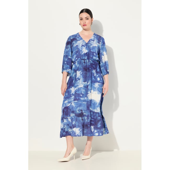 Robe maxi esprit cache-cœur marine <span itemprop=