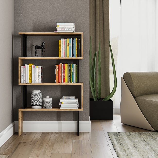 Полка для книг, Ceylan / Цейлан ореховый SO'HOME