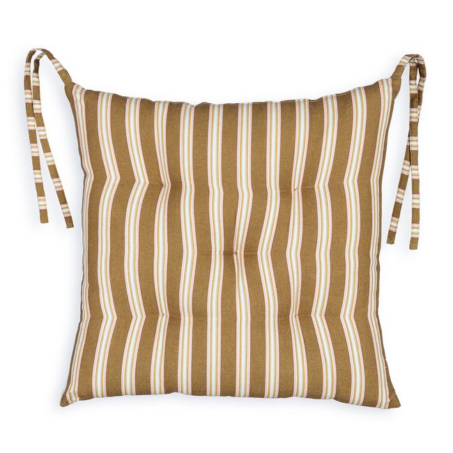 Galette de chaise, lin/coton, Sybille bronze <span itemprop=