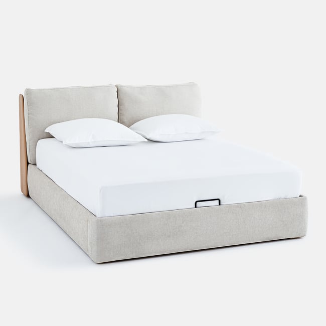 Doppelbett ILOSS mit Bettkasten, mit aufklappbarem Lattenrost, Eiche und Furnier natureicheholz AM.PM