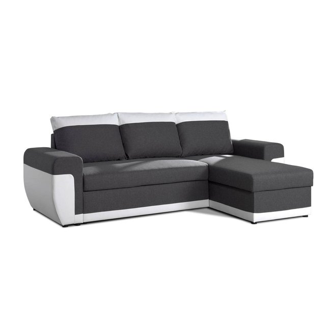 Canapé d'Angle réversible en Simili/Tissu 4 places - MILAN - LISA DESIGN