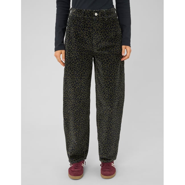 Pantalon imprimé coupe ballon vert kaki <span itemprop=