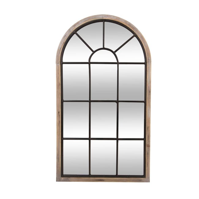 Miroir en bois et métal style fenêtre ZOÉ Couleur noir <span itemprop=