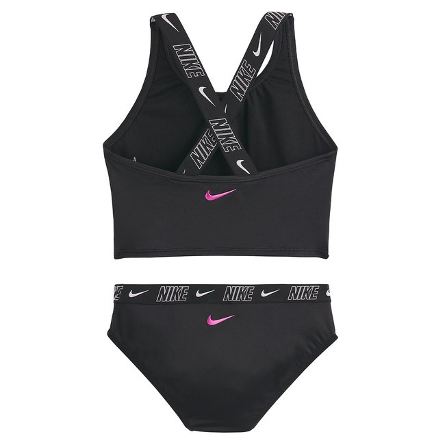 Bikini aus bustier top und slip schwarz Nike La Redoute
