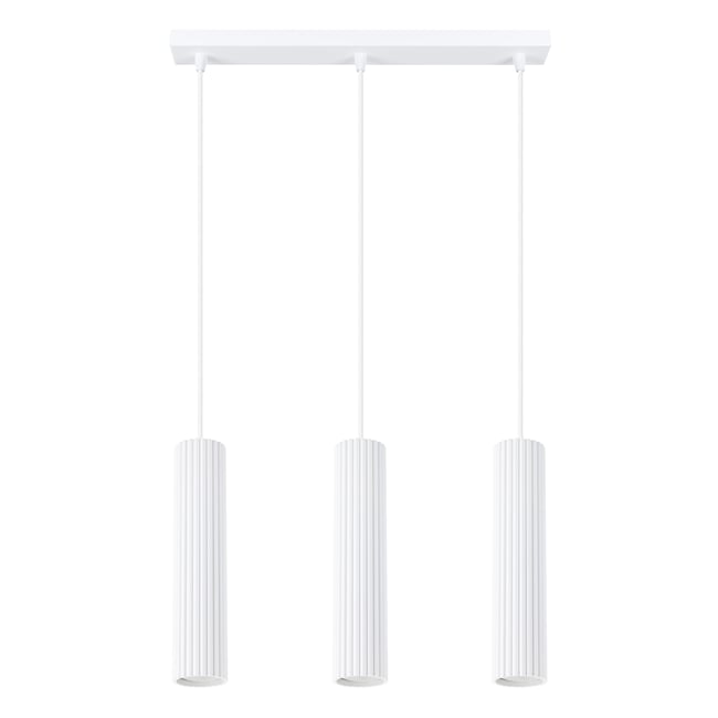 Suspension Aluminium Blanc GU10 3 Karbon Line Couleur blanc <span itemprop=
