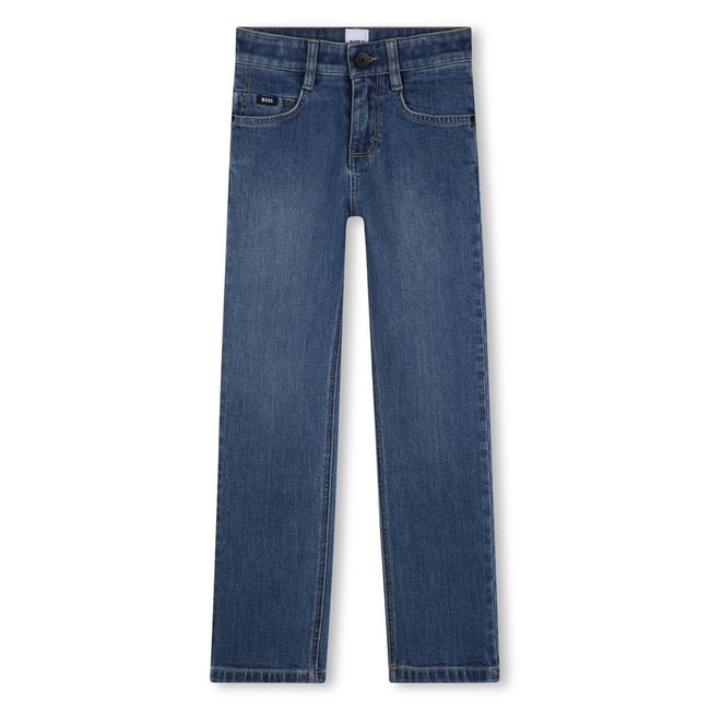 Pantalon en denim stone pulverisation <span itemprop=