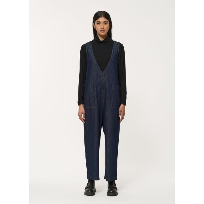 Combinaison bleu denim cropped et encolure V - HUMILITY