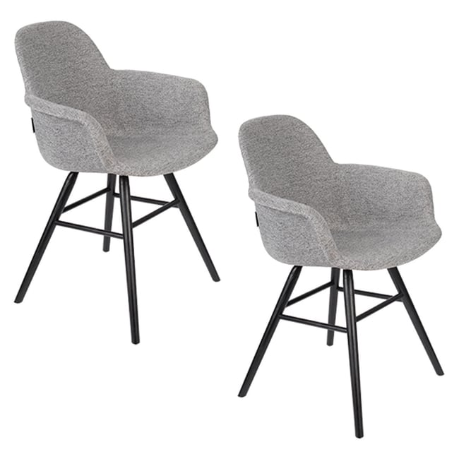 Lot de 2 fauteuils de table en tissu - ALERT KUIP SOFT - ZUIVER