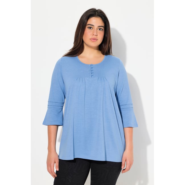 T-shirt à plis fantaisie bleuet clair <span itemprop=