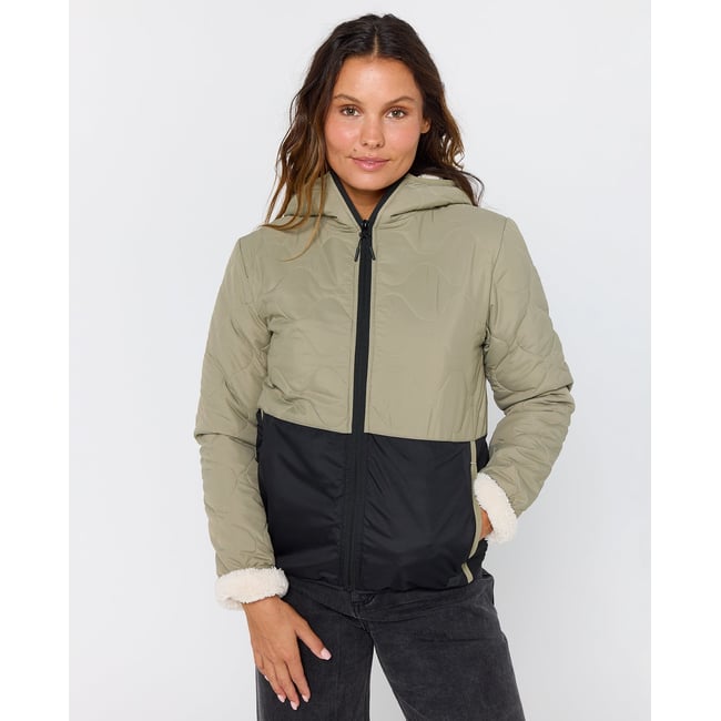 Veste matelassée ANTI-SERIES olive <span itemprop=