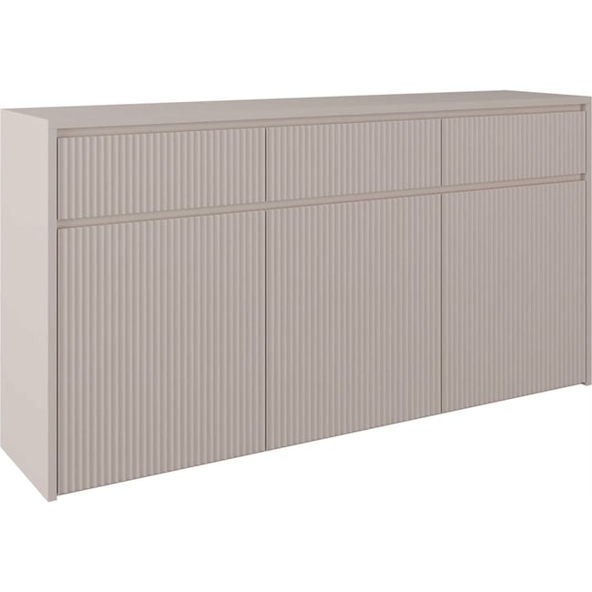 Buffet 3 portes strié collection VEMMI Couleur cachemire <span itemprop=