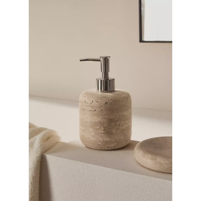 Distributeur de savon marbre Couleur écru <span itemprop=