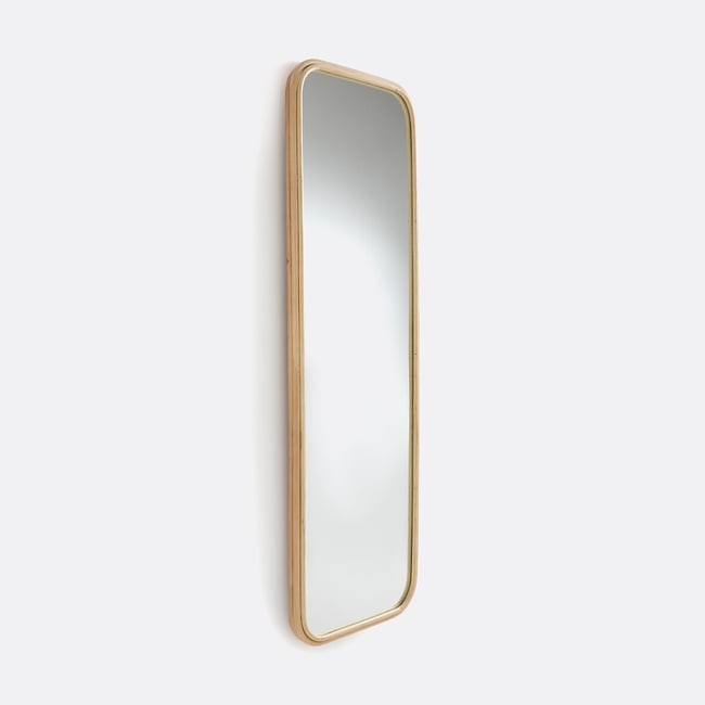 Miroir rectangulaire en rotin 51x160 cm, Nogu Couleur naturel <span itemprop=