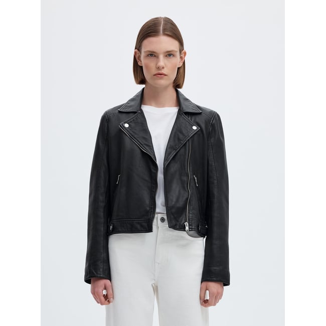 Veste En Cuir black <span itemprop=