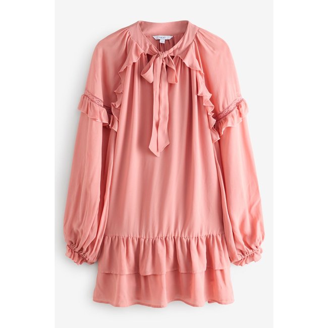 Robe bohème courte manches longues et volants - NEXT