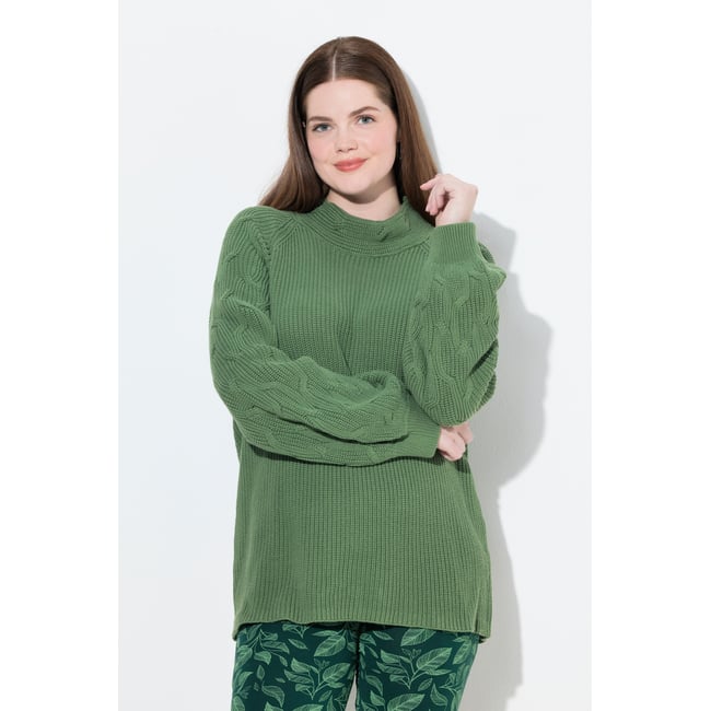 Pull en coton bio vert mousse <span itemprop=