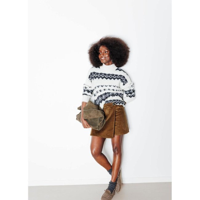 Jupe-short en velours marron <span itemprop=