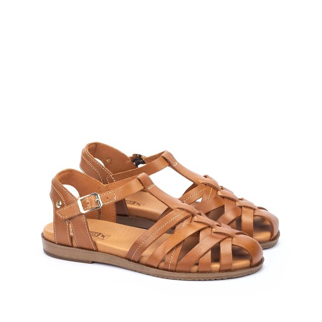 Sandales fermées en cuir Formentera cognac <span itemprop=