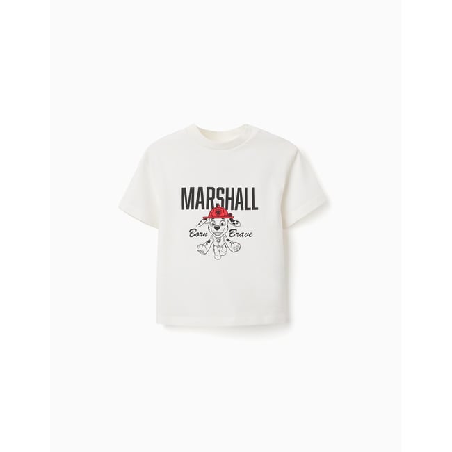 T-shirt en coton avec imprimés Marshall blanc <span itemprop=