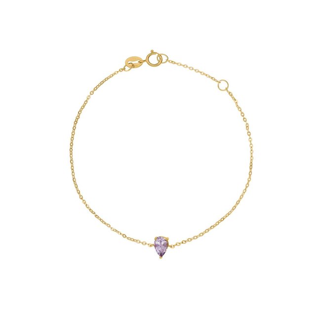 Bracelet en or 375 et améthyste or et violet <span itemprop=