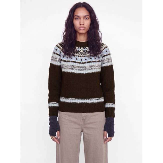 Pull En Maille marron - demitasse 1 <span itemprop=