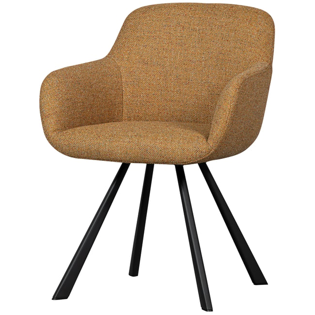 Chaise de table en tissu JUNO Couleur jaune <span itemprop=