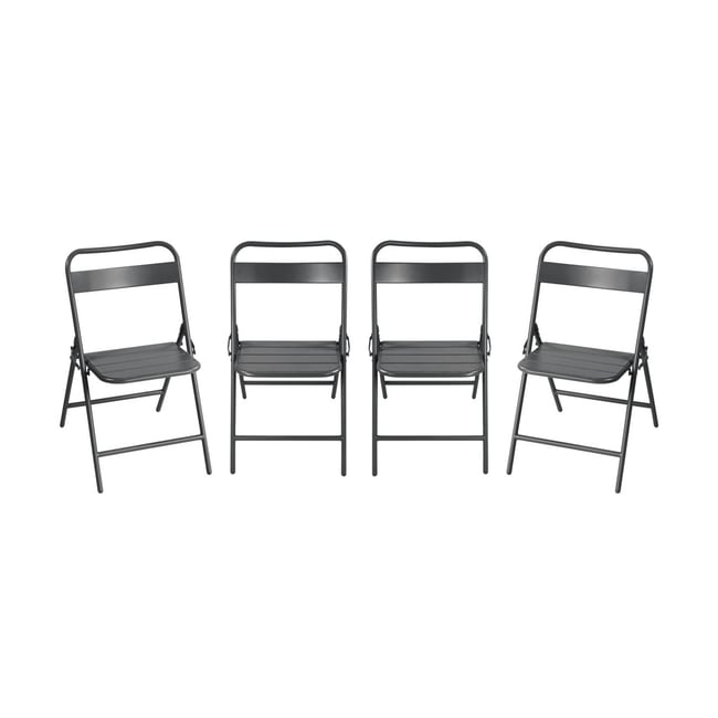 Chaise de jardin pliante acier (lot de 4) AMÉLIA - SWEEEK