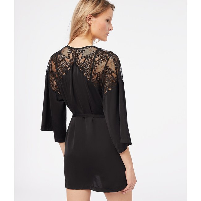 Deshabille satin et dentelle parure Etam La Redoute