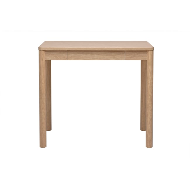 Table de bar avec rangement finition bois clair chêne L100 cm IZZIE - MILIBOO