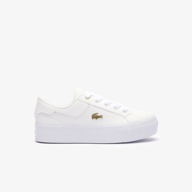 Sneakers Ziane Platform femme en cuir blanc-216 <span itemprop=