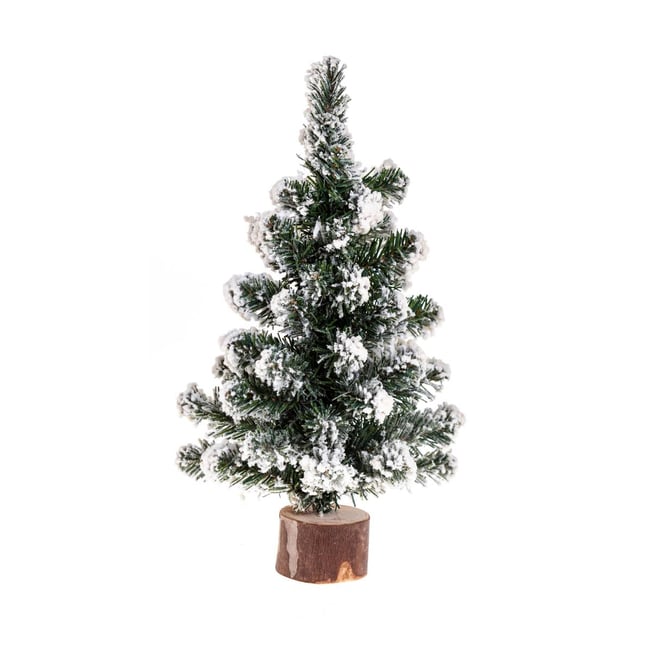 Sapin Table Blooming Floqué 25 cm Couleur blanc <span itemprop=